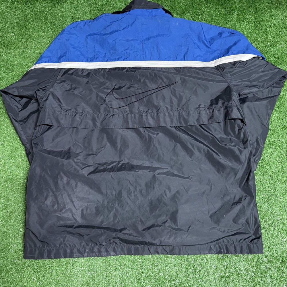 Nike Windbreaker Jacket Men’s L Black Blue Vintage Lined Vented 90s